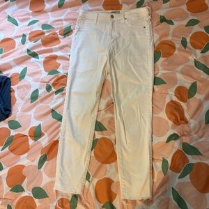 Abercrombie White High Rise Ankle Skinny Jeans